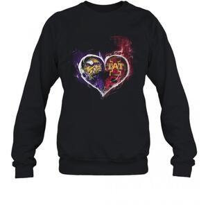 Heart Minnesota Vikings And Iowa State Cyclones T-Shirt